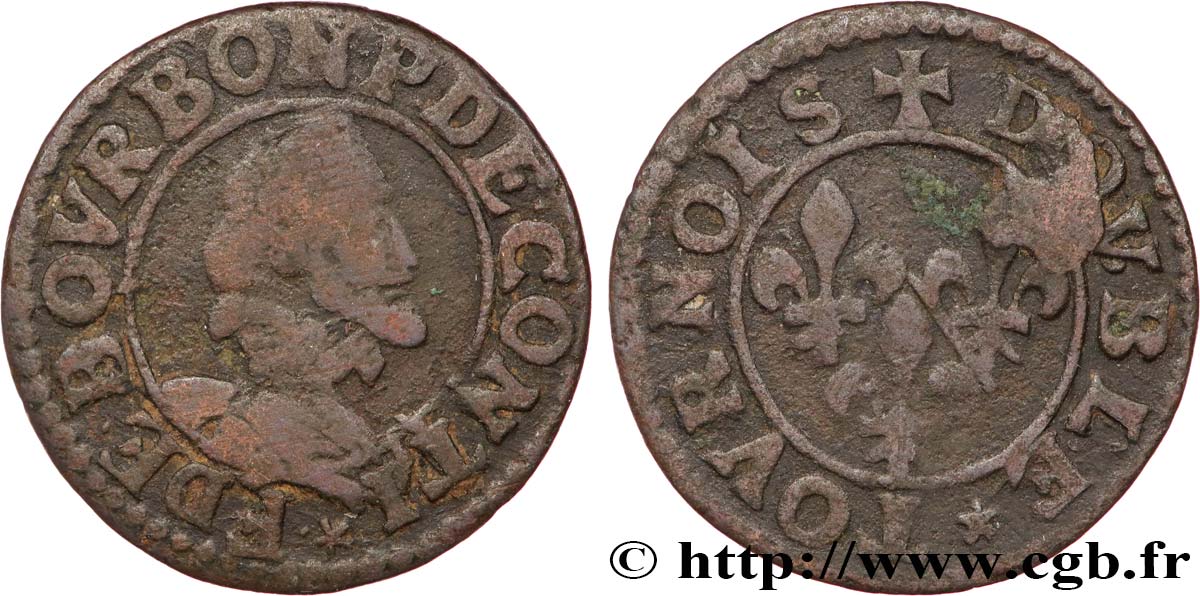 PRINCIPAUTÉ DE CHÂTEAU-REGNAULT - FRANÇOIS DE BOURBON-CONTI Double tournois, type 16 TB