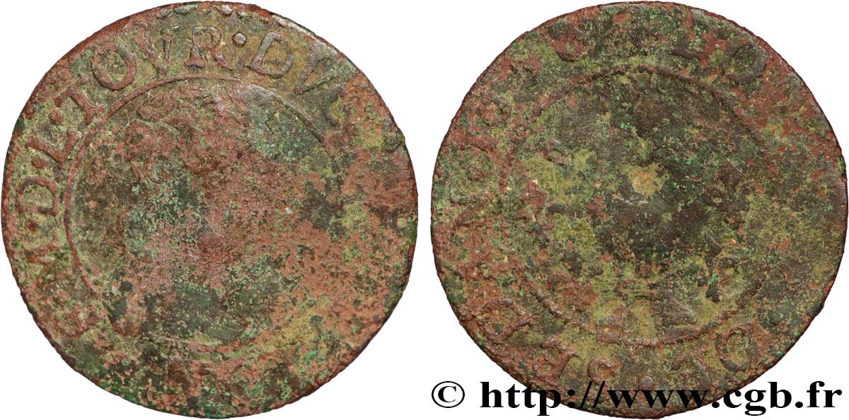 PRINCIPAUTY OF SEDAN - FREDERIC-MAURICE DE LA TOUR D&nbsp;AUVERGNE Double tournois, type 13 (grande collerette/grande tour en bas du champ) q.MB