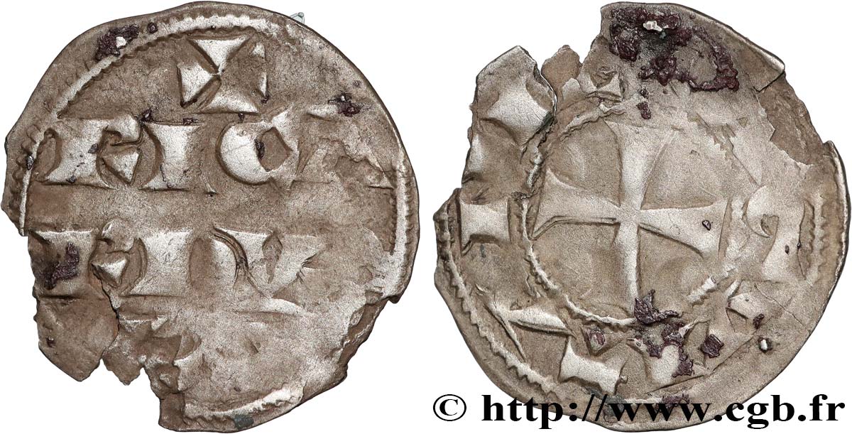AQUITAINE - DUCHÉ D&nbsp;AQUITAINE - RICHARD CŒUR DE LION Denier, 1er type TB+