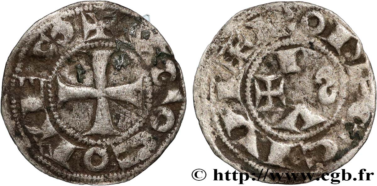 LANGUEDOC - COMTÉ DE RODEZ - HUGUES II et HUGUES III Denier TB+