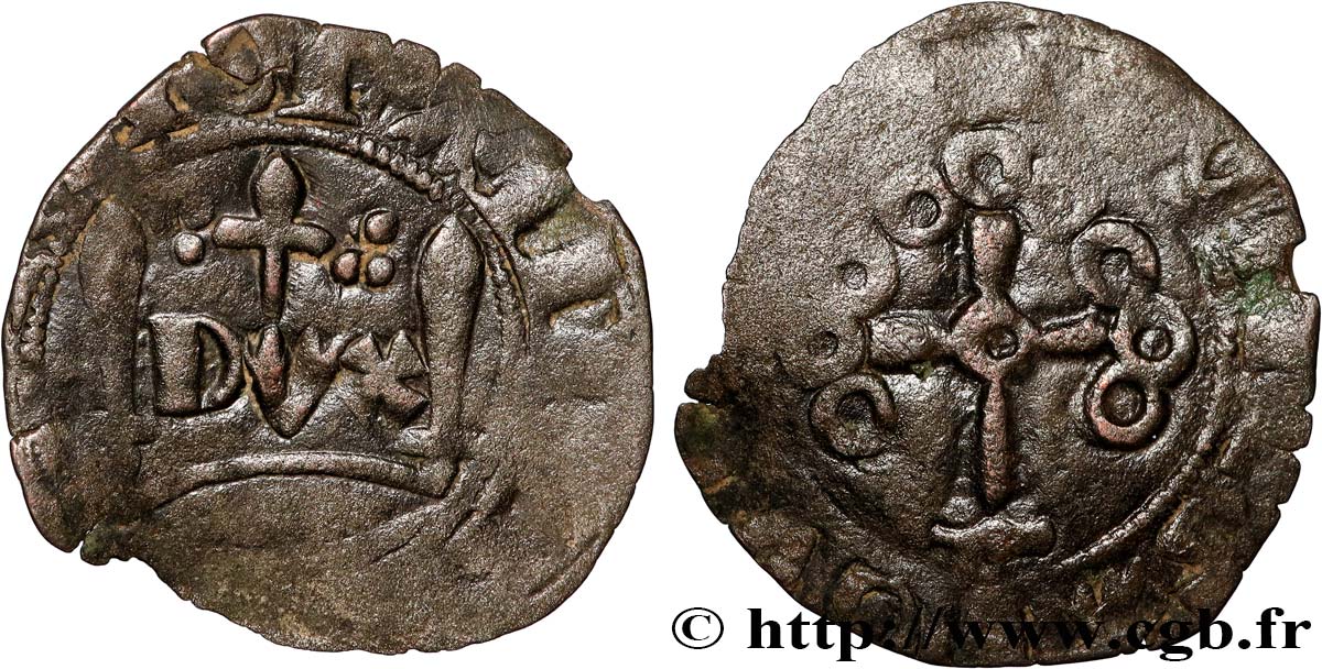 DUCHY OF BRITTANY - JEAN IV OF MONTFORT Double denier BC