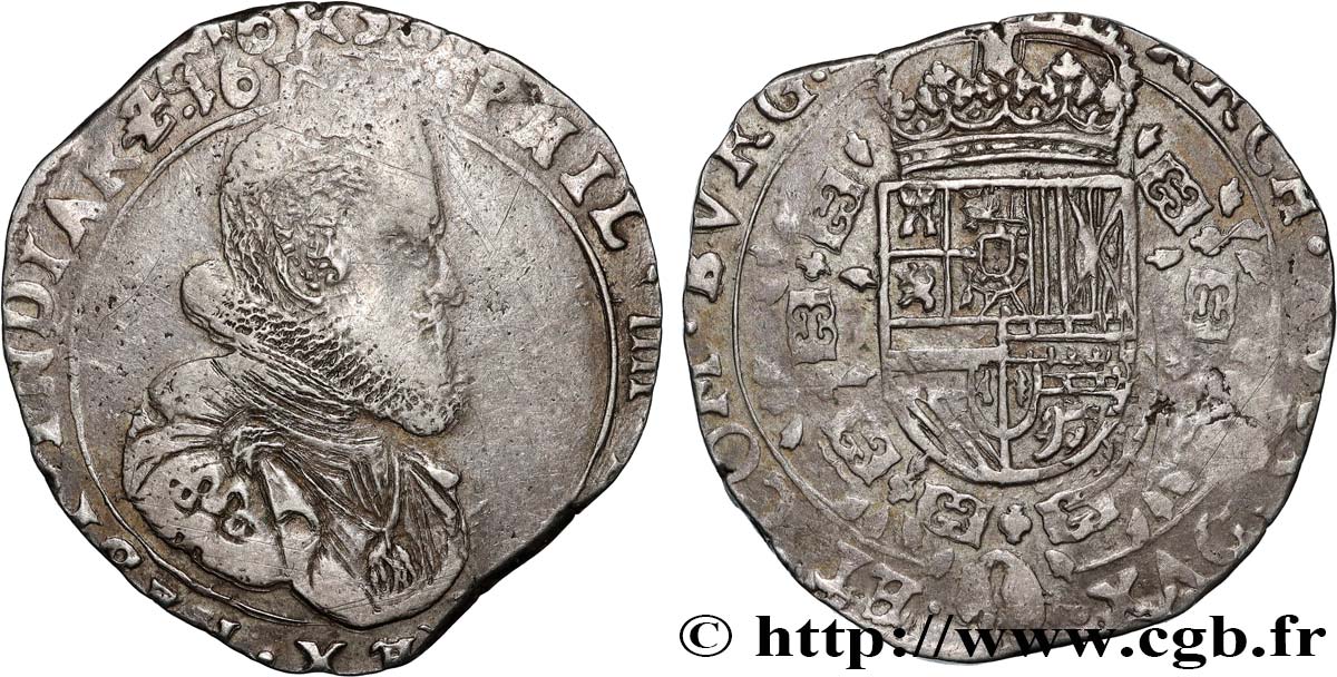 COUNTRY OF BURGUNDY - PHILIPPE IV OF SPAIN Teston ou quart de ducaton BC+/MBC