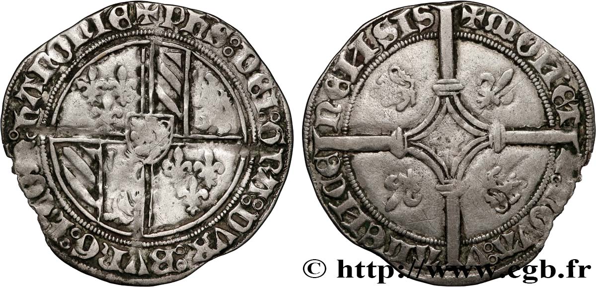 HAINAUT - COUNTY OF HAINAUT - PHILIP THE GOOD Double gros dit  Vierlander  VF