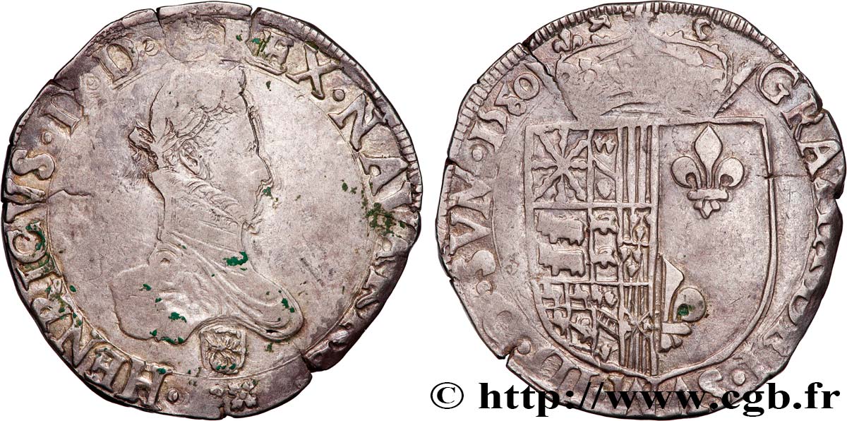 KINGDOM OF NAVARRE - HENRY III Franc fSS/SS