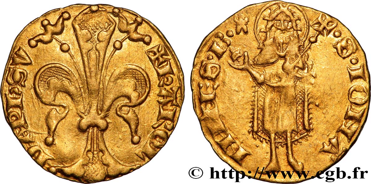 DAUPHINE - DAUPHINS OF VIENNOIS - CHARLES V Florin d or SS/fVZ