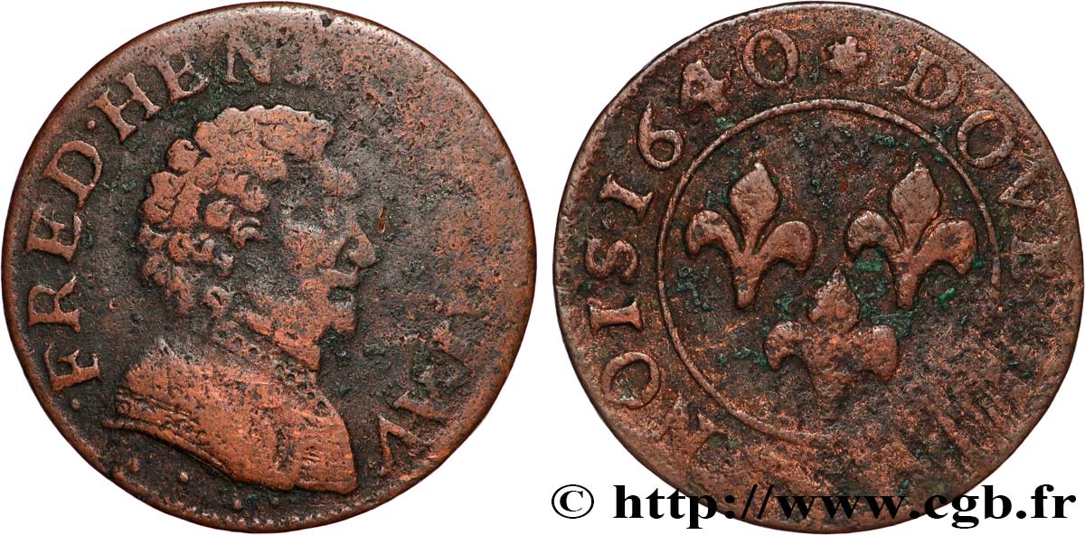 PRINCIPAUTY OF ORANGE - FREDERIC-HENRY OF NASSAU Double tournois, type 4 fSS