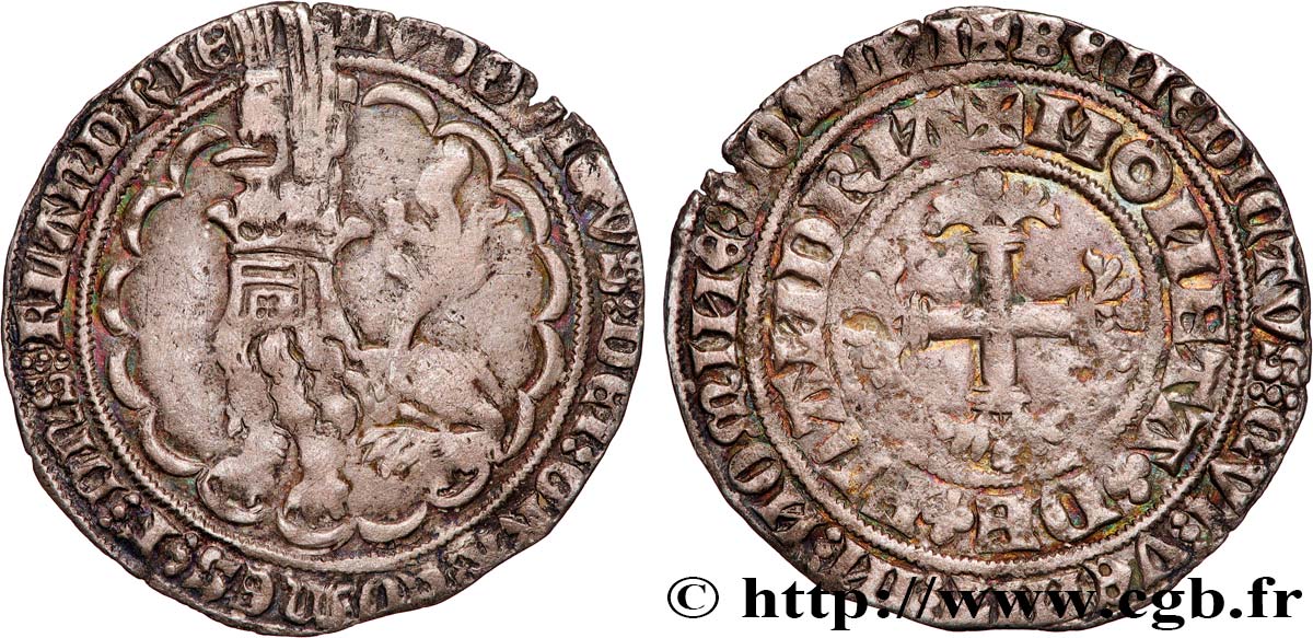 COUNTY OF FLANDRE - LOUIS II Double gros ou botdraeger AU/XF