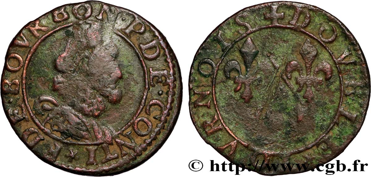 PRINCIPAUTY OF CHATEAU-REGNAULT - FRANCOIS OF BOURBON-CONTI Double tournois, type 8 fSS