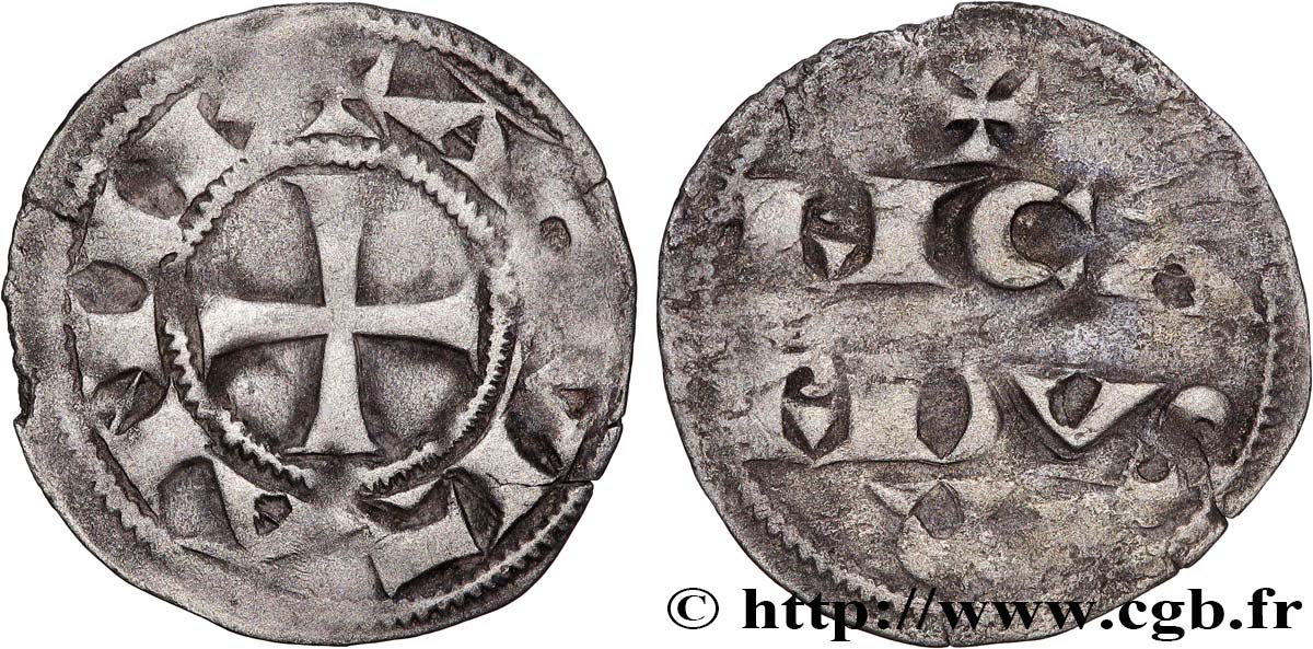 AQUITAINE - DUCHÉ D AQUITAINE - RICHARD CŒUR DE LION Denier, 1er type BC+