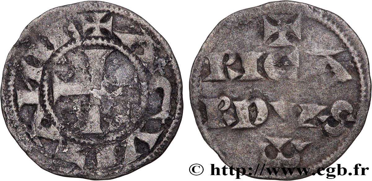 AQUITAINE - DUCHÉ D AQUITAINE - RICHARD CŒUR DE LION Denier, 1er type fSS