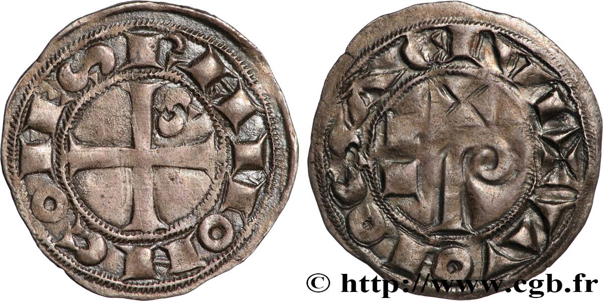 LANGUEDOC - COUNTY OF TOULOUSE - RAYMOND V, RAYMOND VI or RAYMOND VII Denier ou raimondin AU