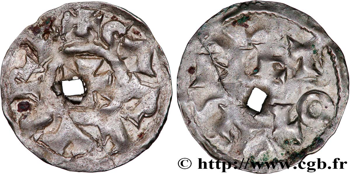 POITOU - COUNTY OF POITOU - COINAGE IMMOBILIZED IN THE NAME OF CHARLES II THE BALD Denier VF