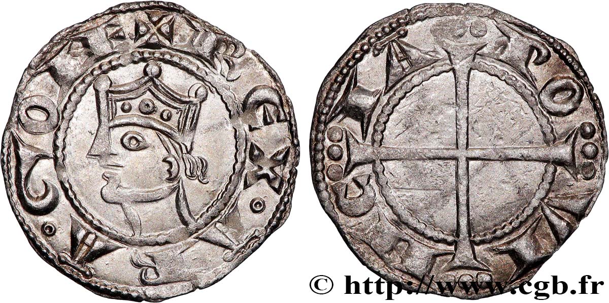 PROVENCE - COUNTY OF PROVENCE - ALFONSO II OF ARAGON (governor of Provence) Denier AU/AU