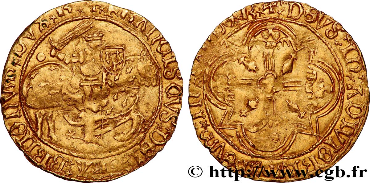 BRITTANY - DUCHY OF BRITTANY - FRANCIS I AND FRANCIS II Cavalier d or ou franc à cheval ou florin d or AU/XF