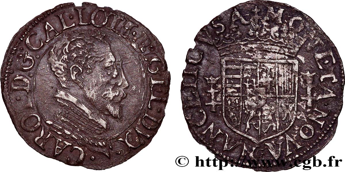 DUCHY OF LORRAINE - CHARLES III THE GREAT DUKE Quart de teston, buste vieilli, col plat XF