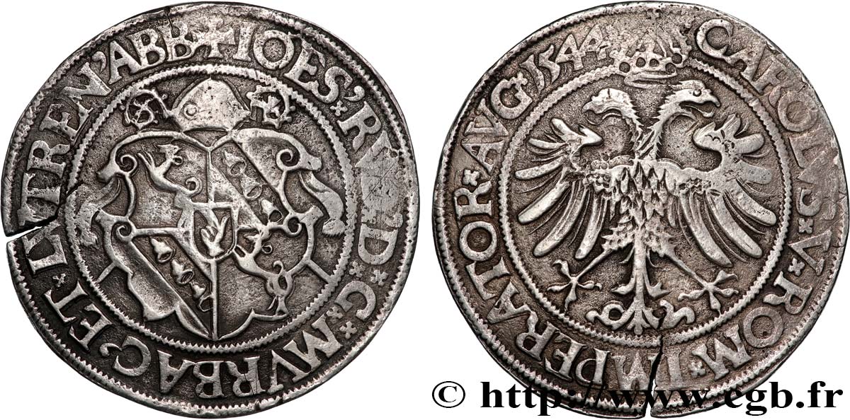 MURBACH AND LURE - JOHANN-RUDOLF STOER OF STOERENBOURG Demi-thaler XF