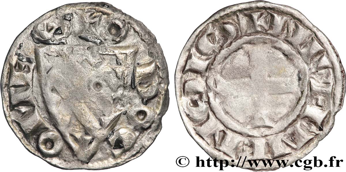 NIVERNAIS - COUNTY OF NEVERS - ODO OF BURGUNDY Denier VF