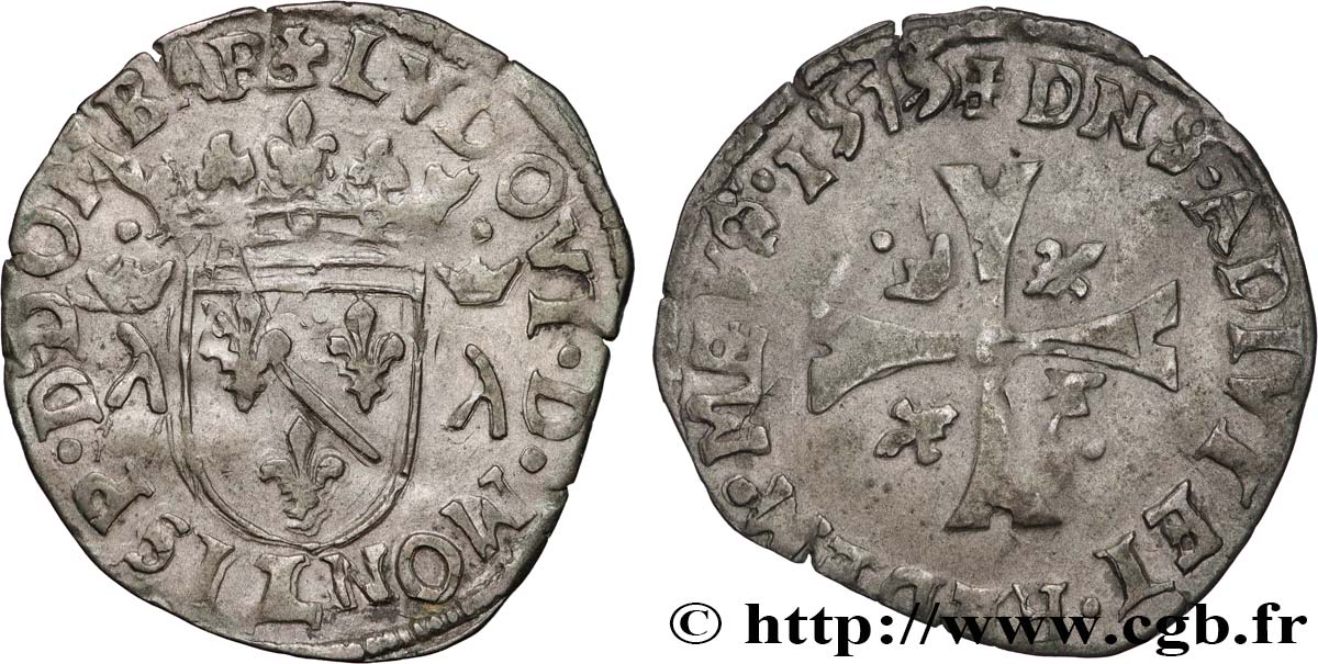 DOMBES - PRINCIPALITY OF DOMBES - LOUIS II DE MONTPENSIER Douzain AU/XF