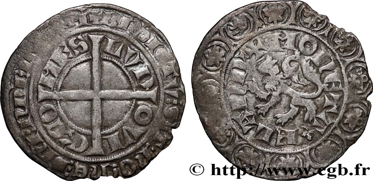 FLANDERS - COUNTY OF FLANDERS - LOUIS I OF CRÉCY - LOUIS II Gros compagnon au lion XF