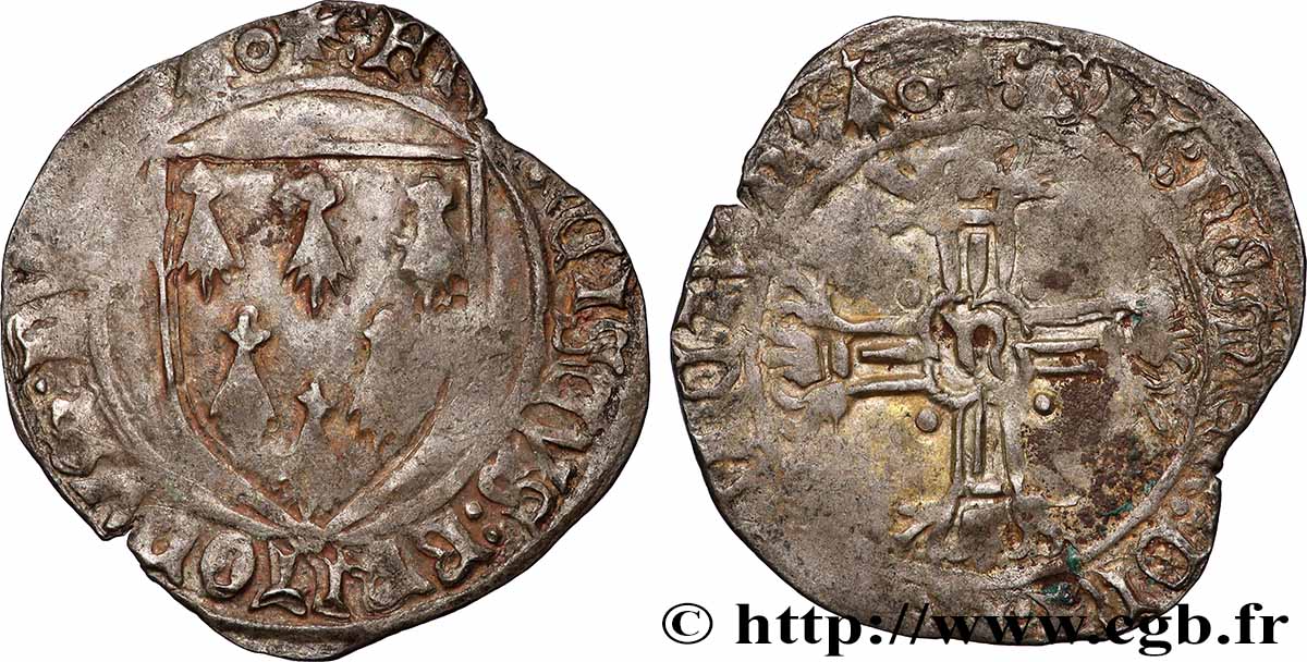 BRETAGNE - DUCHÉ DE BRETAGNE - FRANÇOIS II Gros à l&nbsp;écu MB