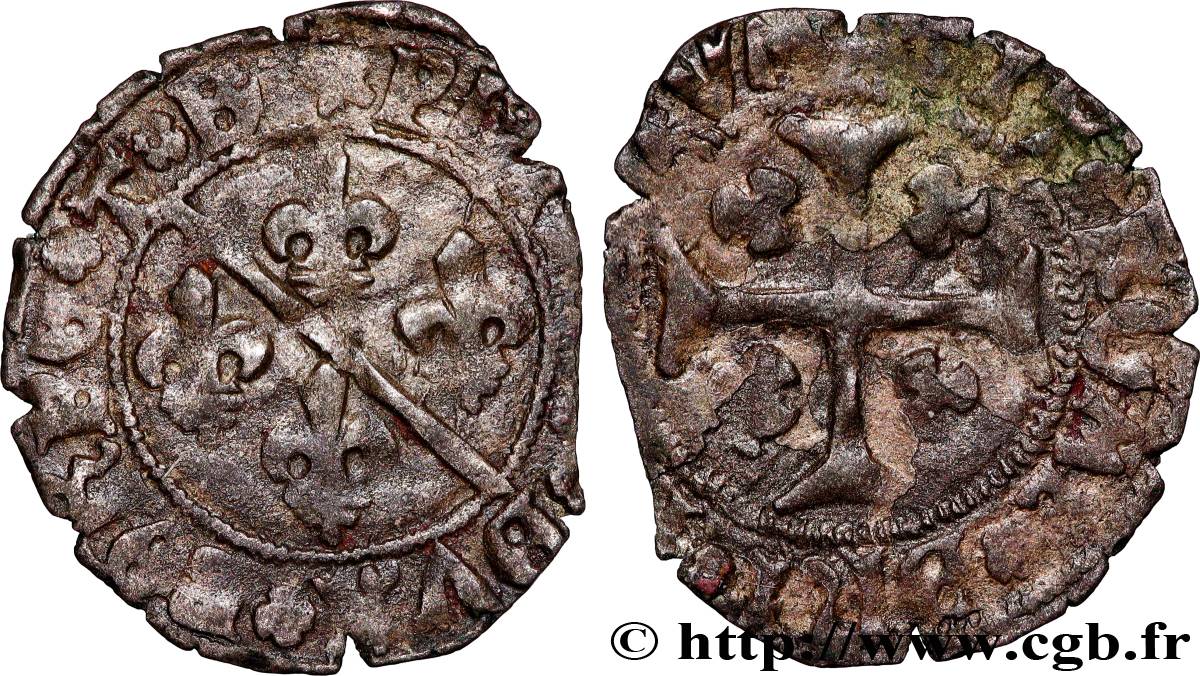 DOMBES - LORDSHIP OF TRÉVOUX - PIERRE II DE / PETER II OF BOURBON Liard XF