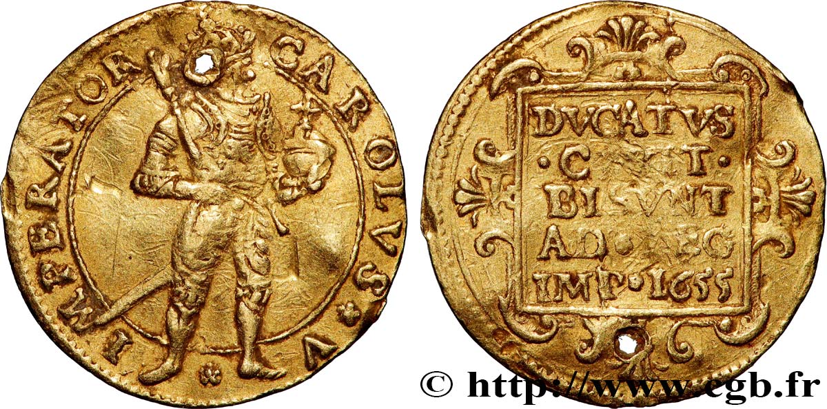 TOWN OF BESANCON - COINAGE STRUCK IN THE NAME OF CHARLES V Demi-ducat XF