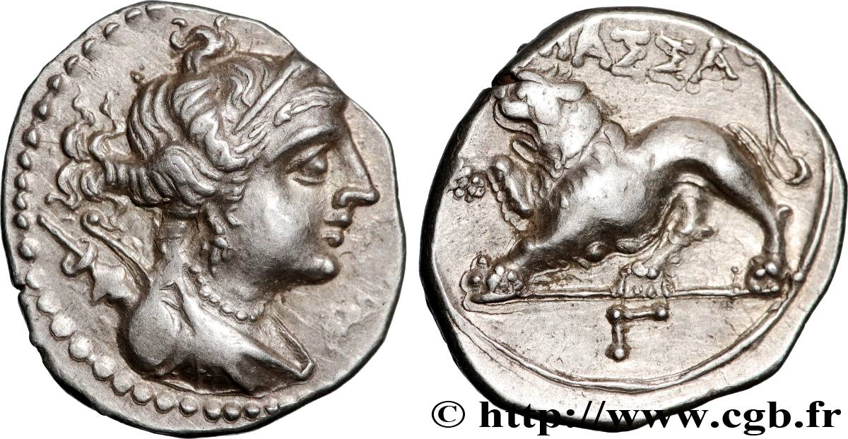 MASSALIA - MARSEILLE “Drachme légère” ou tétrobole, lion à gauche AU