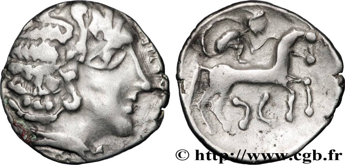 GALLIA - BITURIGES CUBI (Región de Bourges) Drachme aux deux croissants MBC