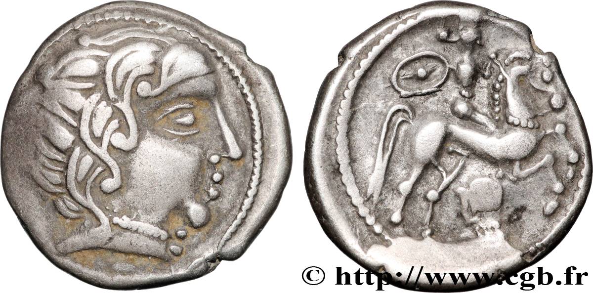 PICTONS / BITURIGES / CARNUTES - CENTRE-OUEST, Incertaines Drachme au cavalier et à la main - P II B TTB+