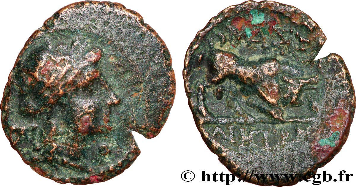 MASSALIA - MARSEILLE Petit bronze au taureau (hémiobole ?) VF/XF