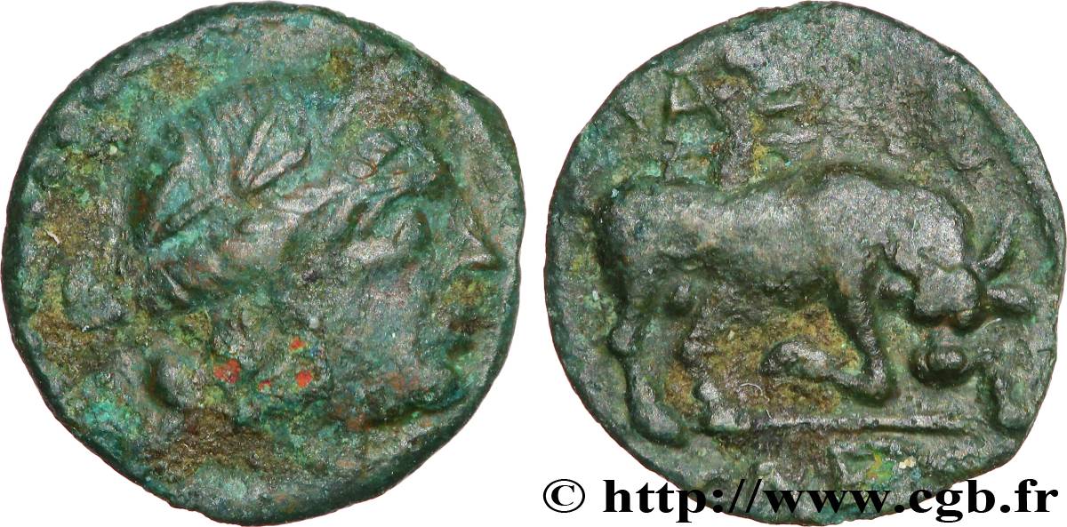 MASSALIA - MARSEILLES Petit bronze au taureau (hémiobole ?) VF/XF