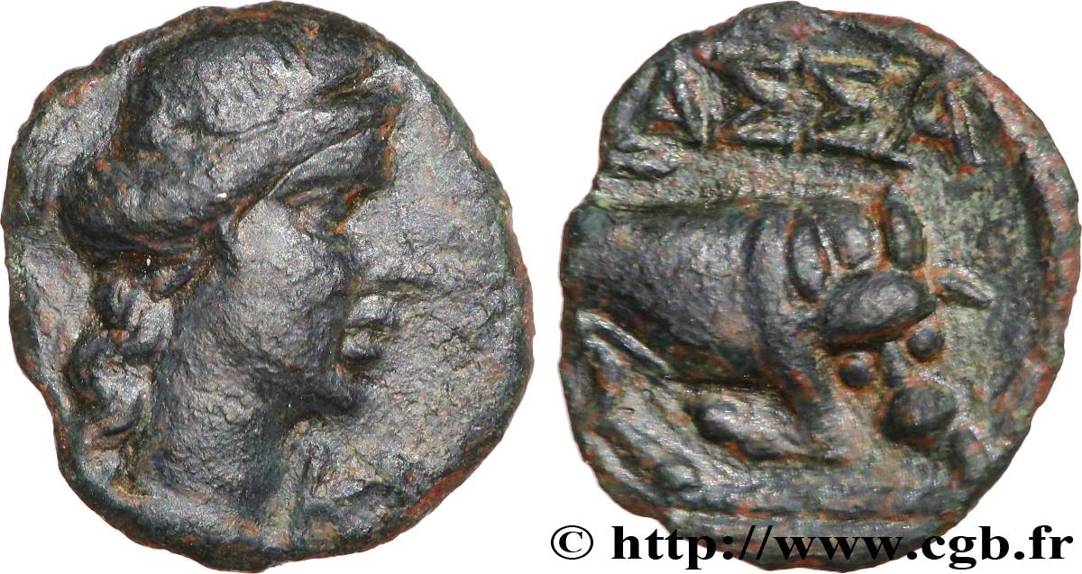 MASSALIA - MARSEILLE Petit bronze au taureau XF/AU