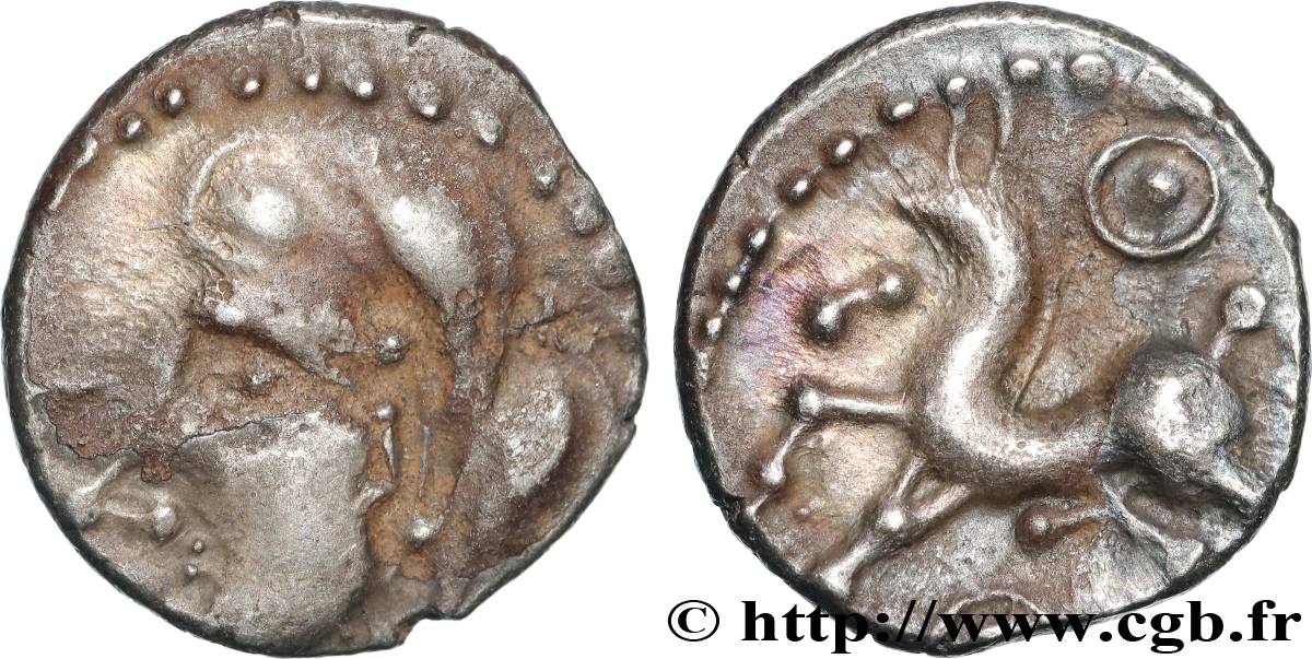 GALLIA - BITURIGES CUBI (Area of Bourges) Denier aux deux annelets AU
