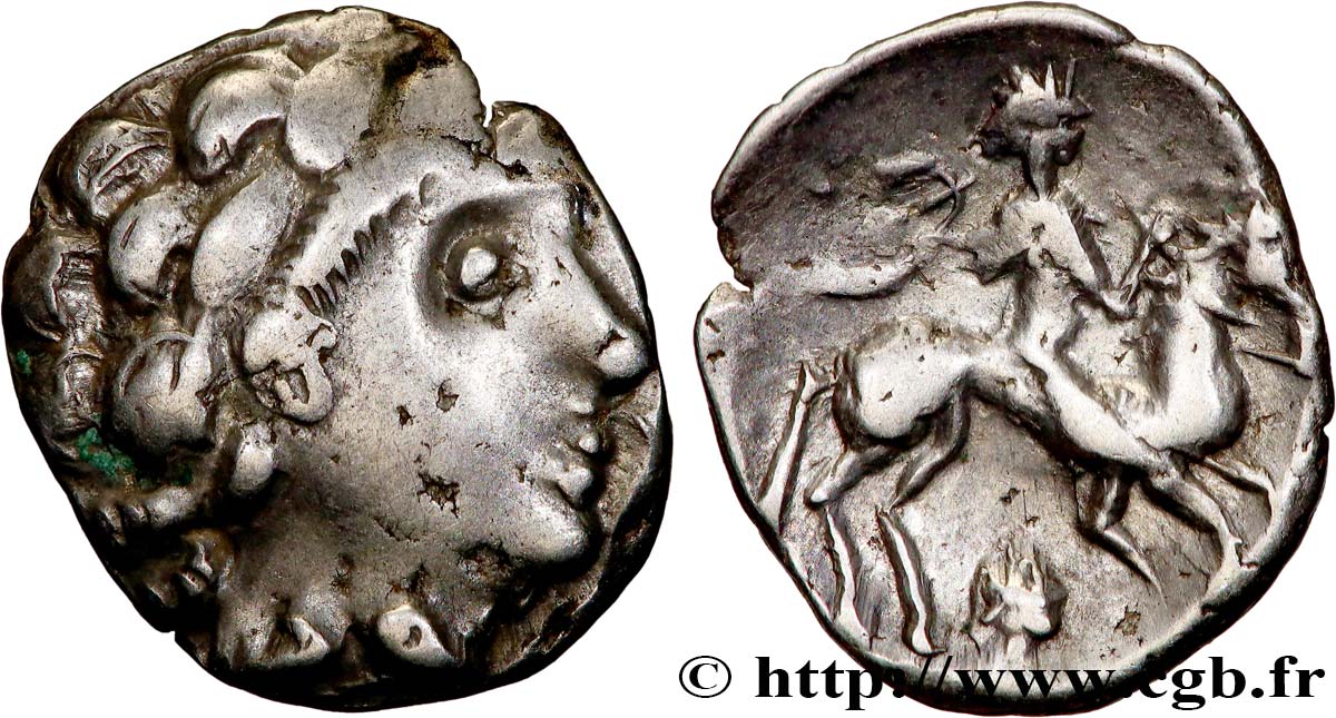 PICTONES / BITURIGES - MID-WESTERN, Unspecified Drachme au cavalier et à la petite tête AU