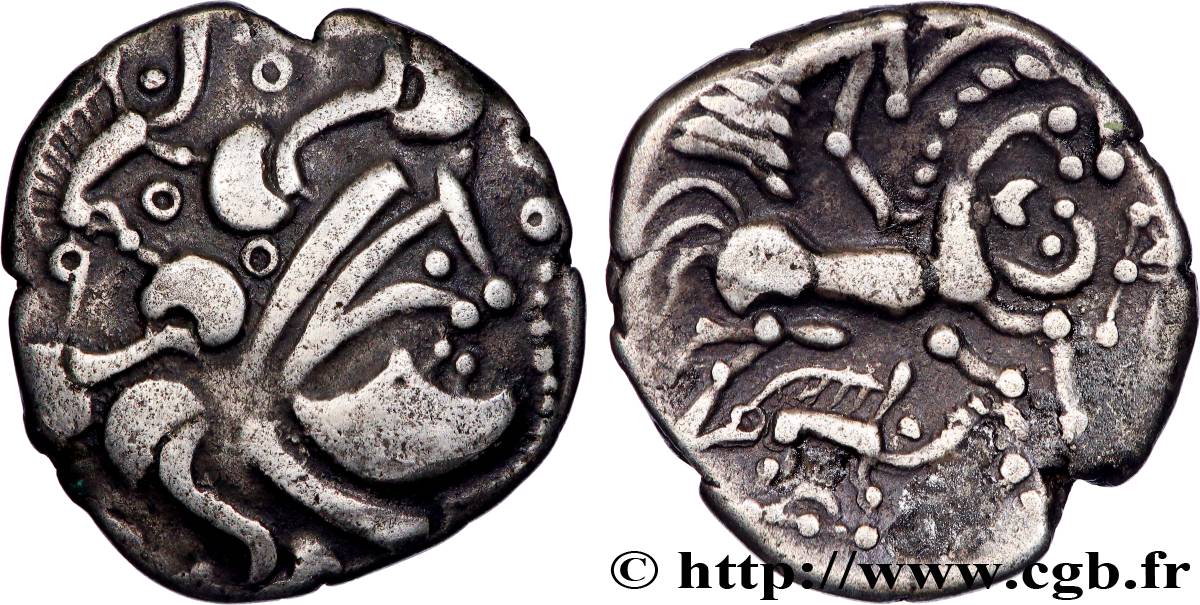 BAÏOCASSES (Région de Bayeux) Statère d’argent au sanglier, “style géométrique” TTB+