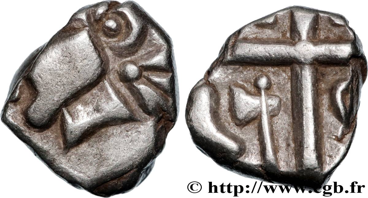 GALLIEN - SÜDWESTGALLIEN - VOLCÆ TECTOSAGES (Region die Toulouse) Drachme “à la tête cubiste”, S. 1 fVZ
