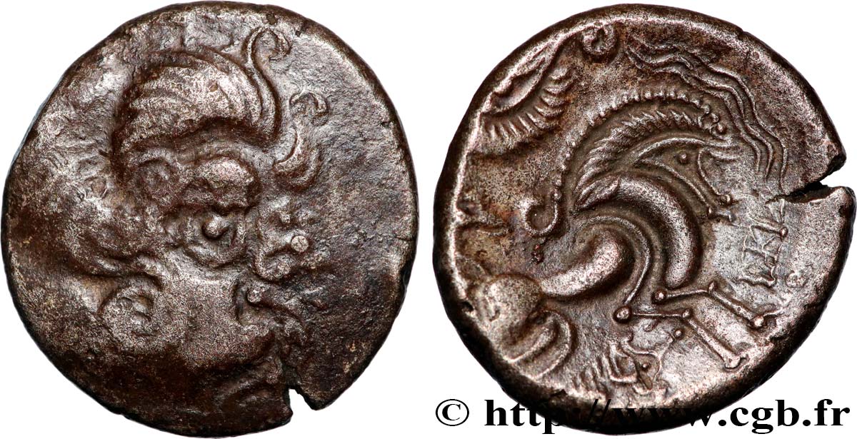 CORIOSOLITÆ (Area of Corseul, Cotes d Armor) Statère de billon, classe III au nez en epsilon AU/AU