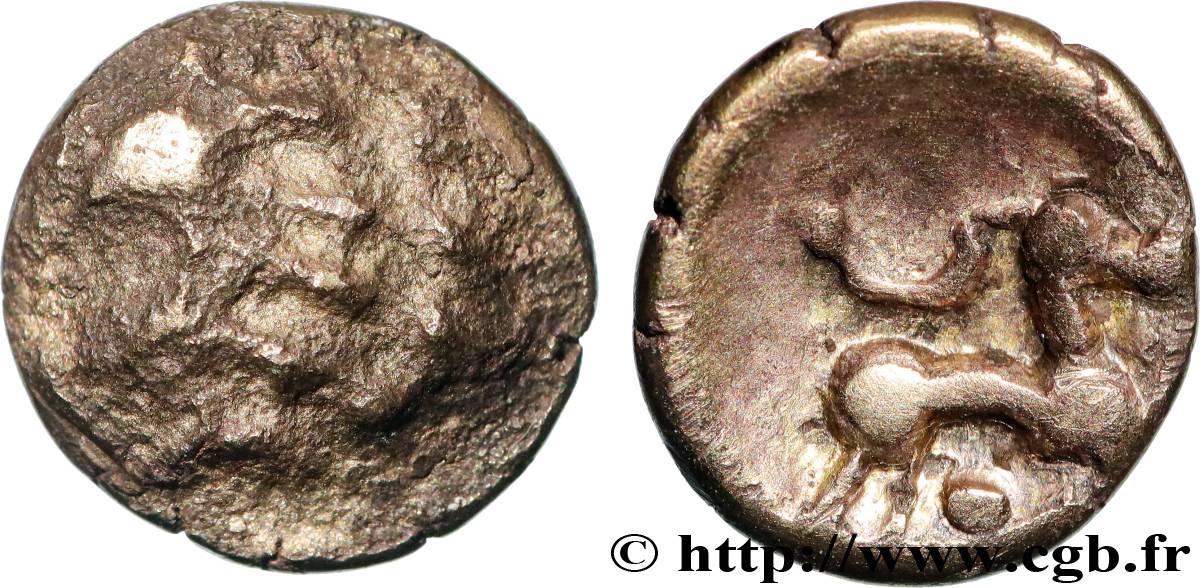 GALLIA BELGICA - REMI (Area of Reims) Quart de statère “aux segments de cercles”, cheval à droite XF/AU