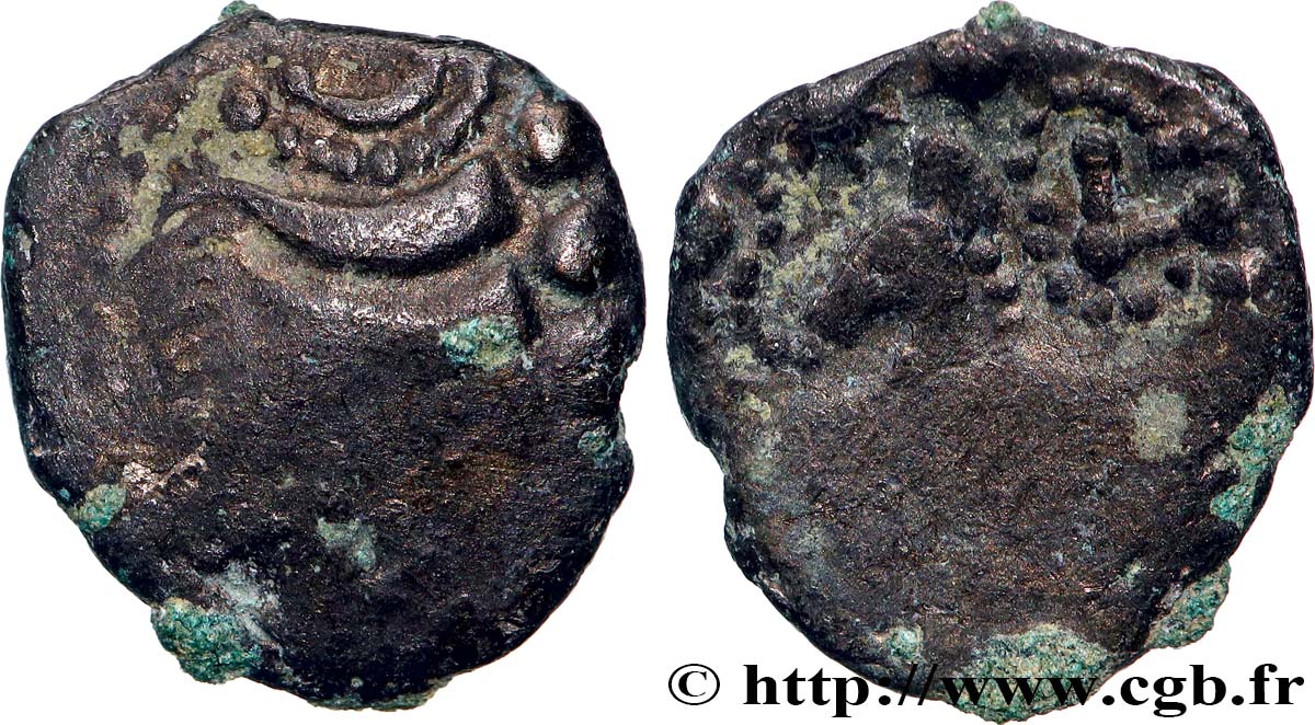 GALLIA BELGICA - REMI (Area of Reims) Quart de statère “aux segments de cercles”, cheval à gauche, en bas électrum VF