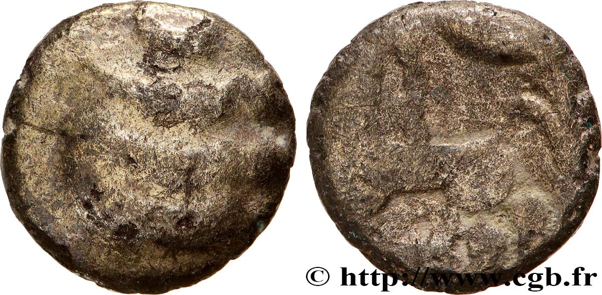 GALLIEN - BELGICA - REMI (Region die Reims) Quart de statère “aux segments de cercles”, cheval à gauche fSS