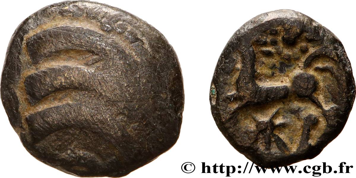 GALLIA BELGICA - REMI (Area of Reims) Quart de statère “aux segments de cercles”, cheval à gauche VF