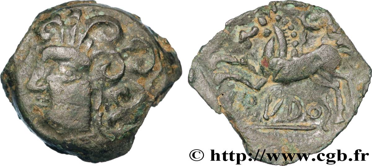 GALLIEN - BITURIGES CUBI (Region die Bourges) Bronze ABVDOS aux trois annelets pointés SS