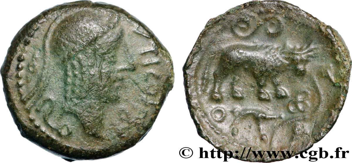 VELIOCASSES (Area of Norman Vexin) Bronze SVTICOS, classe I au taureau XF