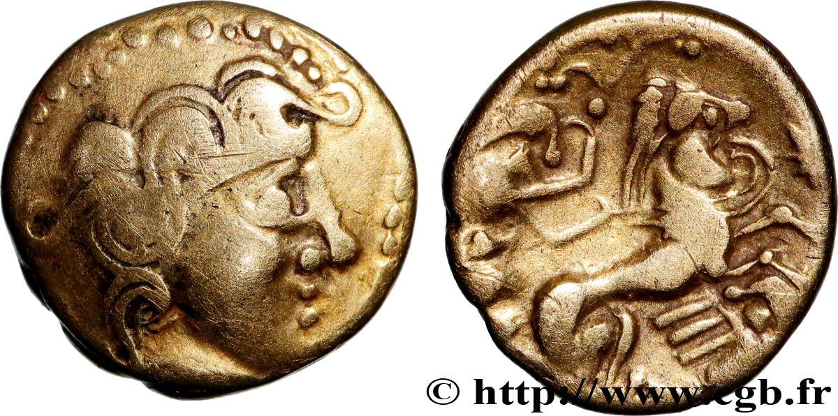 VENETI (Regione di Vannes) Quart de statère d’or au personnage ailé q.SPL