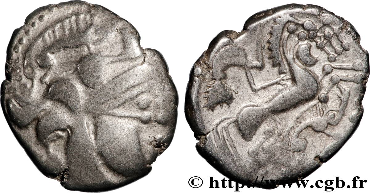 BAÏOCASSES (Région de Bayeux) Statère d’argent au sanglier, “style géométrique” TTB+