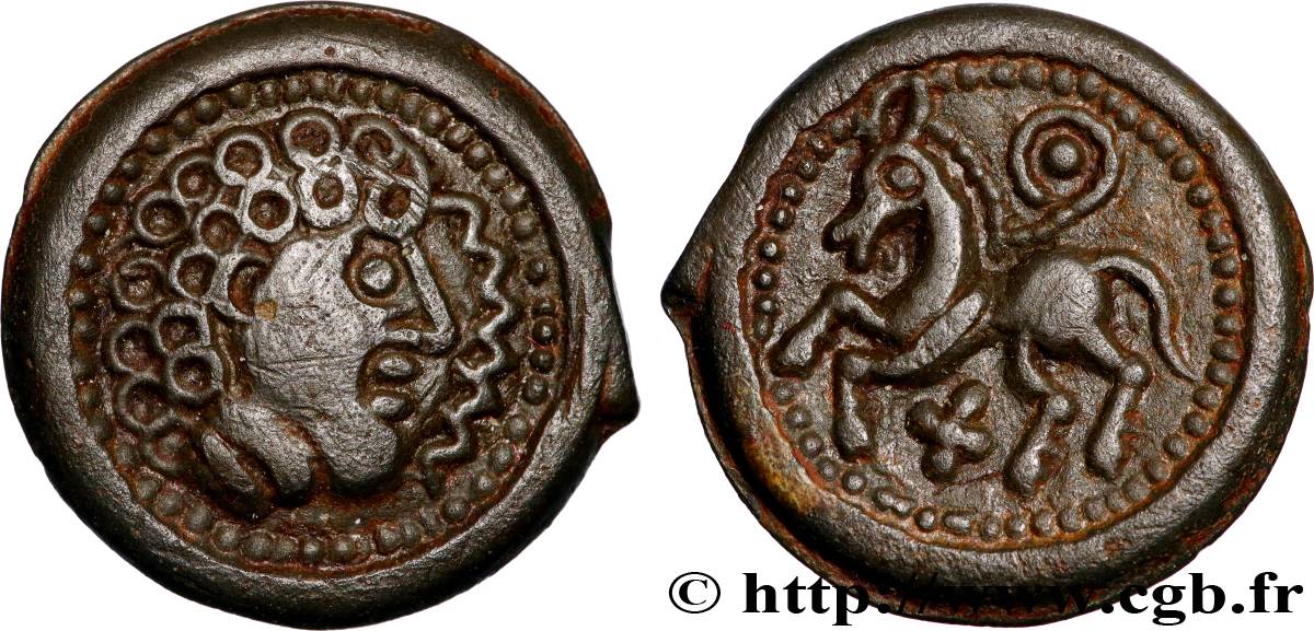 GALLIA BELGICA - SUESSIONES (Regione de Soissons) Potin au cheval, classe II SPL