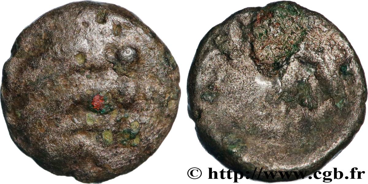 RÈMES (Région de Reims) Quart de statère “aux segments de cercles”, cheval à gauche TB