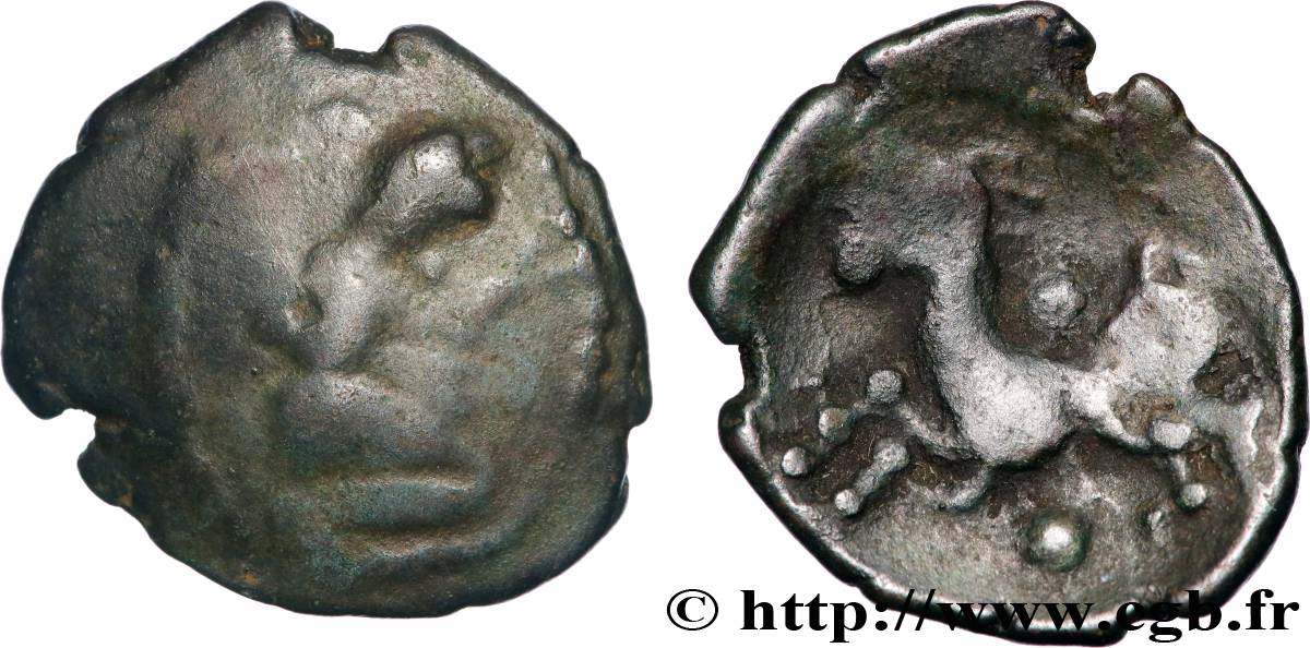 GALLIA - BELGICA - BELLOVACI (Regione di Beauvais) Bronze au personnage agenouillé et au cheval MB/q.BB