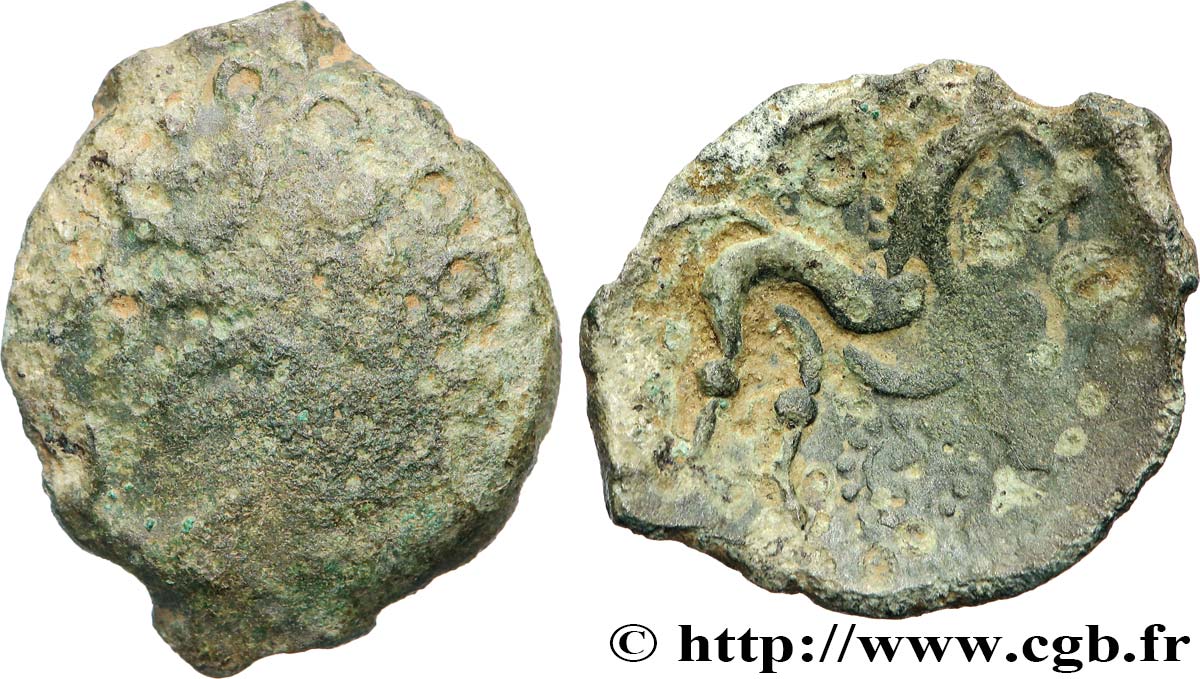AULERQUES ÉBUROVICES (Région d Évreux) Bronze au cheval, dérivé de types belges TB