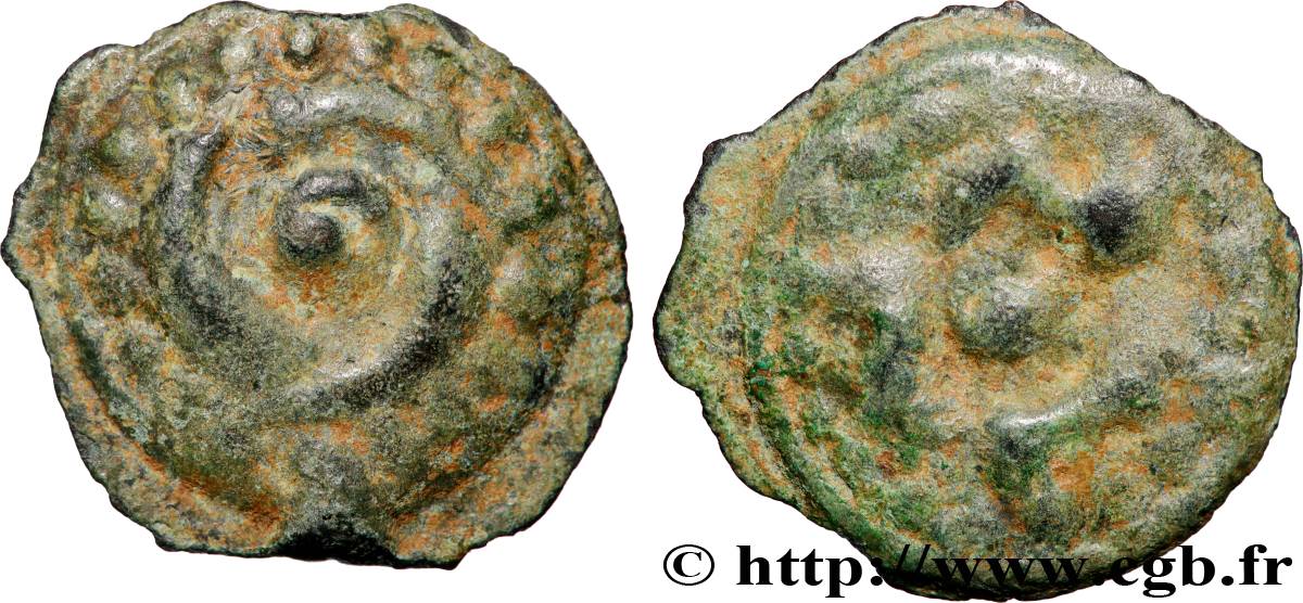 GALLIA BELGICA - LINGONES (Area of Langres) Potin aux trois poissons XF/VF